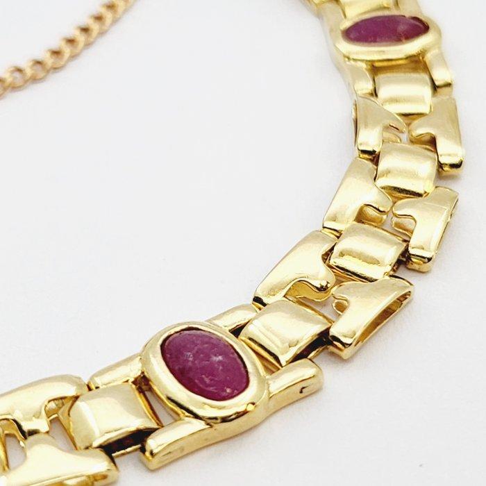 Armband - 18 karaat Geel goud Robijn, Handtassen en Accessoires, Armbanden