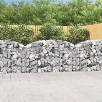 vidaXL Schanskorf gewelfd 200x50x100/120 cm gegalvaniseerd, Tuin en Terras, Bloempotten, Verzenden, Nieuw