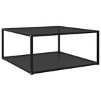 vidaXL Salontafel 80x80x35 cm gehard glas zwart, Huis en Inrichting, Tafels | Salontafels, Verzenden, Nieuw