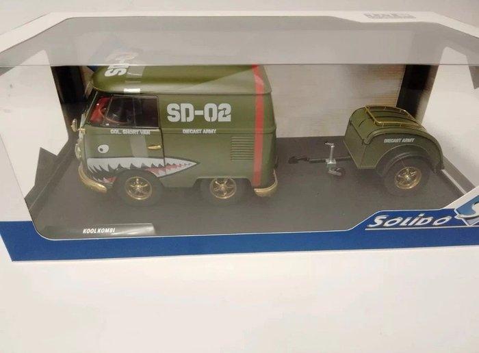 Solido 1:18 - Modelauto - Volkswagen Kombi T1 con remolque, Hobby en Vrije tijd, Modelauto's | 1:5 tot 1:12