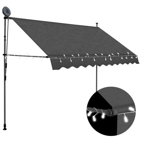 vidaXL Auvent manuel rétractable avec LED 250 cm, Tuin en Terras, Parasols, Verzenden