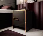 Meubella | Nachtkastje Zwart goud hotelchique slaapkamer