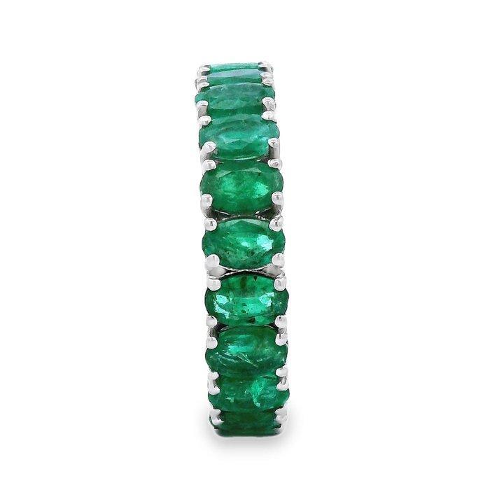 Zonder Minimumprijs - Ring Platina - 4.71ct. tw. Smaragd -, Handtassen en Accessoires, Ringen