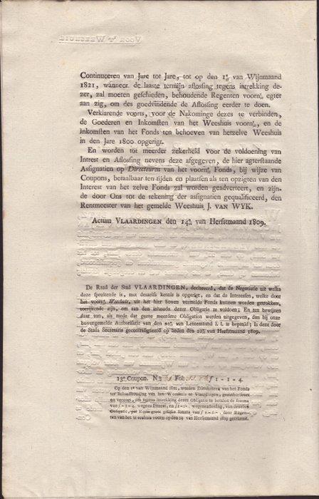 Nederland. - obligatie van het WEESHUIS der Stad VLAARDINGEN, Postzegels en Munten, Bankbiljetten | Europa | Niet-Eurobiljetten