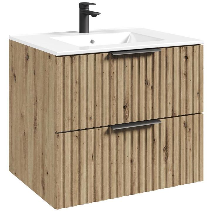 Badplaats Badkamermeubel Set Delta 60 cm - Eiken - Badmeubel, Huis en Inrichting, Badkamer | Badkamermeubels, Nieuw, Verzenden