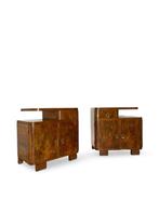 Table de chevet (2) - Noyer, Laiton, Bois, Ronce de noyer