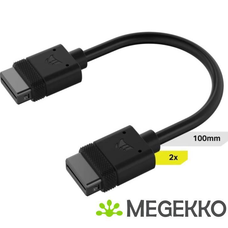 Corsair iCUE LINK Cable, 2x 100mm with Straight connectors,, Computers en Software, Overige Computers en Software, Nieuw, Verzenden