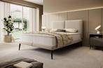 Meubella | Tweepersoonsbed 160x200 beige stof, Huis en Inrichting, Slaapkamer | Bedden, Nieuw, 160 cm, Verzenden