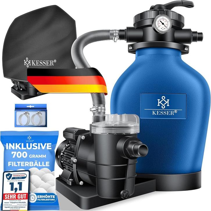 KESSER® Zandfilterinstallatie zandfilter + 700 g filterballe, Doe-het-zelf en Bouw, Gereedschap | Overige machines, Verzenden