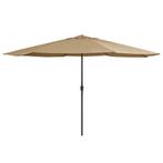 Taupe Parasol 390cm | Retour Deal | Zomerdeal Nu!, Tuin en Terras, Verzenden, Nieuw, Waterdicht, Stokparasol