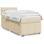 vidaXL Boxspring met matras stof crèmekleurig 80x200 cm, Verzenden, Nieuw