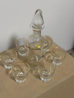 Drinkset (7) - Glas, gouden pierewaai - Set likeuren vintage, Antiek en Kunst