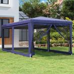 vidaXL Partytent met 6 mesh zijwanden 3x6 m HDPE blauw, Tuin en Terras, Verzenden, Nieuw