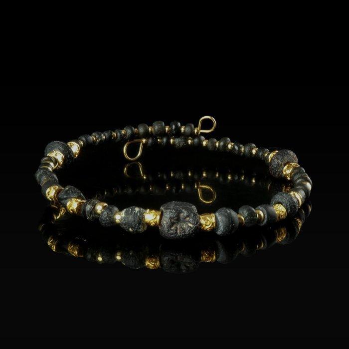 Oud-Romeins Bracelet, Earrings, met Romeins glas en, Antiquités & Art, Antiquités | Autres Antiquités