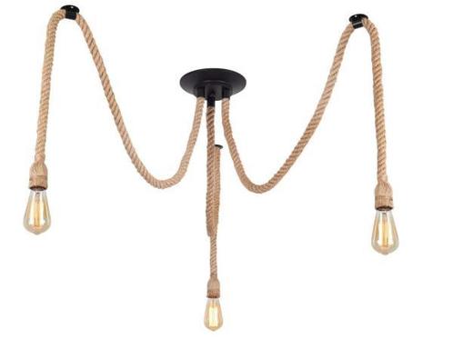 Veiling - MAXDUYU DIY henneptouw retro industriële kroonluc, Huis en Inrichting, Lampen | Hanglampen