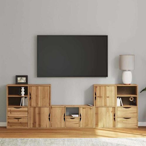 vidaXL 5-delige tv-meubels met opbergruimte ODDA massief, Huis en Inrichting, Kasten |Televisiemeubels, Nieuw, Verzenden