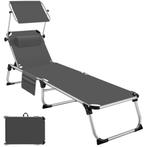 tectake Ligbed Aurelie van aluminium, 6 niveaus - grijs, Tuin en Terras, Tuinsets en Loungesets, Verzenden, Nieuw
