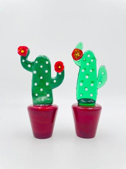 Guidotti - Sculpture, Coppia di Cactus - 8 cm - verre de, Antiek en Kunst, Antiek | Glaswerk en Kristal