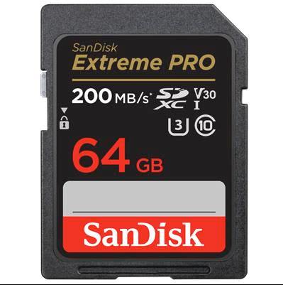 Sandisk 64GB SD Extreme Pro UHS-I U3 V30 200mb/s, Audio, Tv en Foto, Fotografie | Fotostudio en Toebehoren, Ophalen of Verzenden