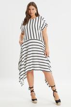 Mat Fashion streep jurkL=52-54Maat 46/48 (XL) of groter, Kleding | Dames, Verzenden, Nieuw, Maat 46/48 (XL) of groter, Overige kleuren