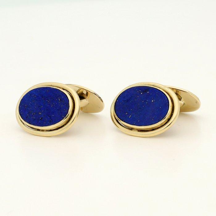 Manchetknopen - 14 karaat Geel goud - Lapis Lazuli, Handtassen en Accessoires, Antieke sieraden