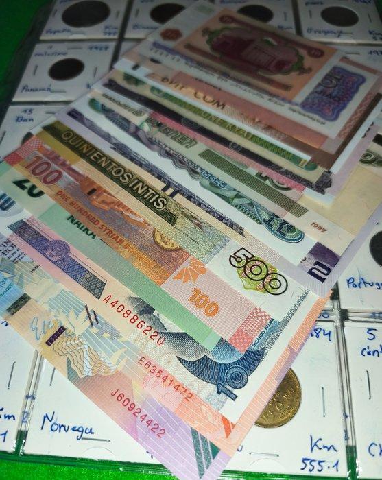 Wereld 80 munten uit 80 landen, plus 15 bankbiljetten in, Postzegels en Munten, Munten | Europa | Niet-Euromunten