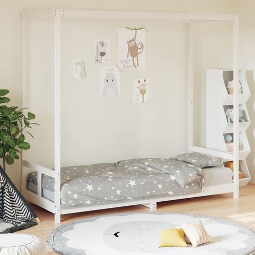 vidaXL Kinderbedframe 80x200 cm massief grenenhout wit, Enfants & Bébés, Chambre d'enfant | Lits, Envoi