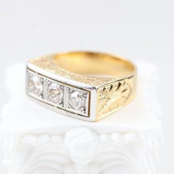 Bague - 18 carats Or blanc, Or jaune - 0.88ct. tw. Diamant, Bijoux, Sacs & Beauté