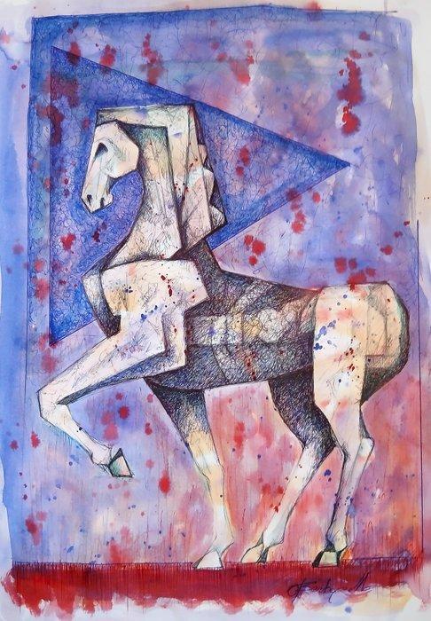 Orazio Barbagallo - Cavallo, Antiquités & Art, Art | Peinture | Moderne