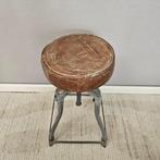 Kruk - Draaikruk in hoogte verstelbaar - Leder, IJzer, Antiek en Kunst