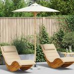 vidaXL Tuinparasol Crème Wit Ø 270 x 260 cm Bamboe, Verzenden, Nieuw