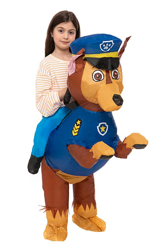 KIMU® Opblaas Kostuum Kinderen Patrol Paw Zittend Op Politie, Kinderen en Baby's, Carnavalskleding en Verkleedspullen, Nieuw, Ophalen of Verzenden