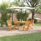 vidaXL Tuin Eettafel Set 5 pcs Bruin Massief acaciahout, Tuin en Terras, Verzenden, Nieuw