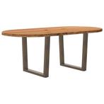 vidaXL Eettafel 200x100x74 cm ovaal massief eikenhout, Huis en Inrichting, Tafels | Eettafels, Verzenden, Nieuw