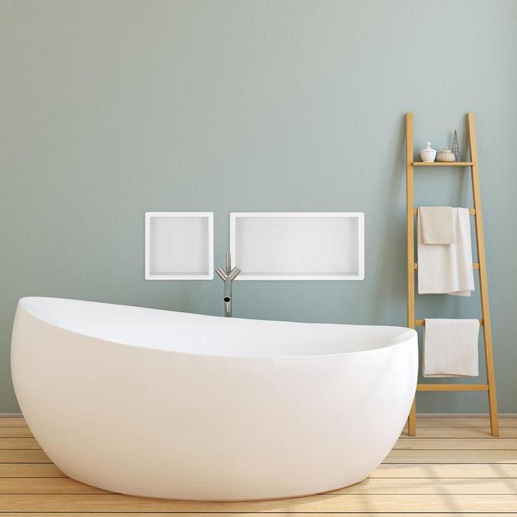 Wiesbaden Inbouwnis | Exellence | 30x60x7cm | RVS Mat Wit, Doe-het-zelf en Bouw, Sanitair, Bad, Nieuw, Ophalen of Verzenden