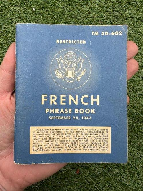 Official WW2 US Army Soldiers French Language Guide -, Collections, Objets militaires | Seconde Guerre mondiale