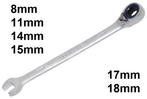 Bgs Technic Ratel Ring-steek sleutel 8 mm, omschakelbaar, Verzenden, Nieuw