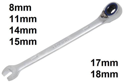 Bgs Technic Ratel Ring-steek sleutel 8 mm, omschakelbaar, Auto-onderdelen, Banden en Velgen, Verzenden