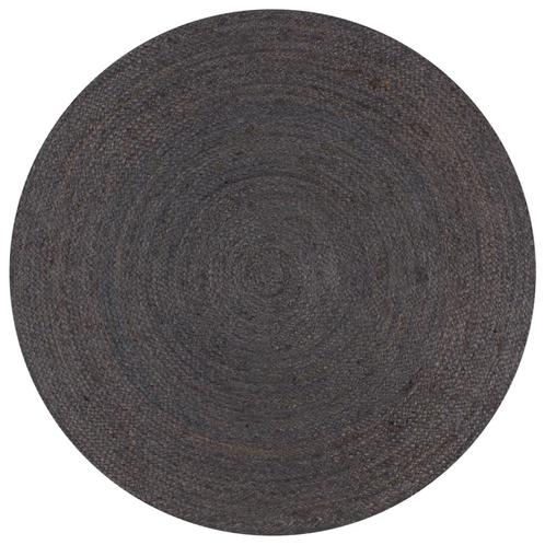 vidaXL Vloerkleed handgemaakt rond 120 cm jute donkergrijs, Huis en Inrichting, Stoffering | Tapijten en Vloerkleden, Nieuw, Verzenden