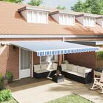 vidaXL Inklapbare Luifel met Blauw en wit 5 x 3 m Stof en, Tuin en Terras, Verzenden, Nieuw