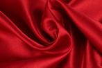 15 meter satijn stof - Rood - 100% polyester, 200 cm of meer, Nieuw, Satijn of Zijde, 120 cm of meer