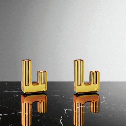 Hübsch - Lotte Knudsen - Vase (2) - Vase Duo - Jaune -, Antiek en Kunst, Kunst | Designobjecten