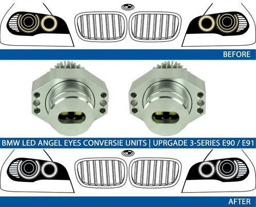 LED Angel Eyes upgrade kit 7000K BMW 3-serie E90 E91 10W, Autos : Pièces & Accessoires, Éclairage, Enlèvement ou Envoi