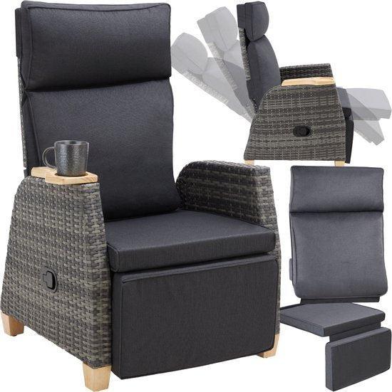 2dekans | tectake Lounge Tuinstoel – Verstelbare Rug- &, Huis en Inrichting, Schoonmaakartikelen, Ophalen of Verzenden