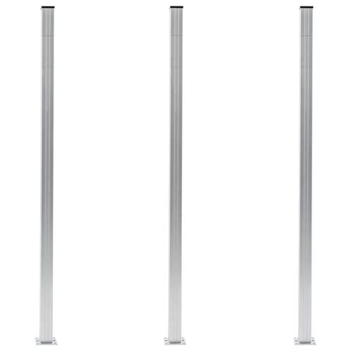 vidaXL Poteaux de clôture 3 pcs Aluminium 185 cm, Jardin & Terrasse, Poteaux, Poutres & Planches, Neuf, Envoi