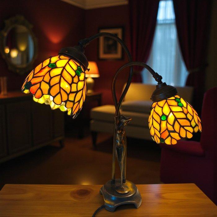 Tiffany Style - Female Sculpture Base - Lamp - Metaal, Glas, Antiek en Kunst, Curiosa en Brocante