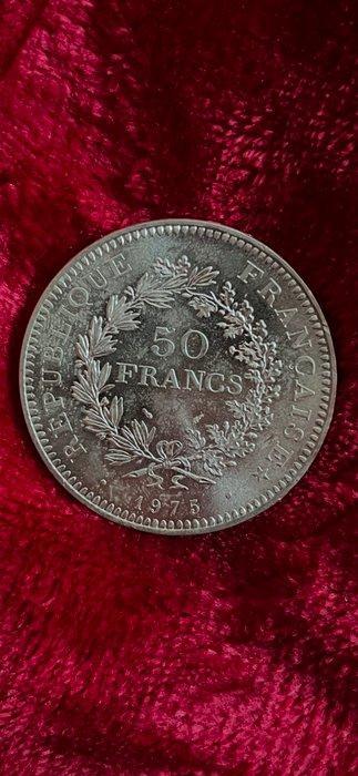 Frankrijk. 50 Francs 1974 e 1975 Hercule (2 monete) (Zonder