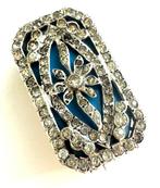 Zonder minimumprijs - Broche Zilver - Art Deco turkoois