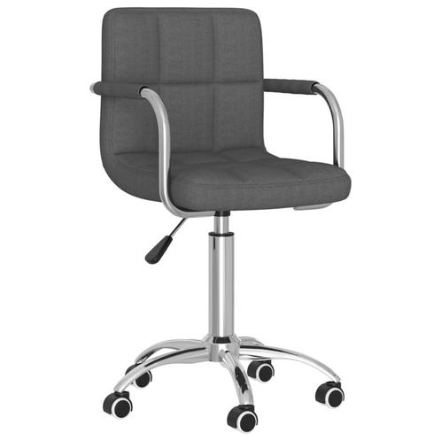 vidaXL Eetkamerstoel draaibaar stof donkergrijs, Huis en Inrichting, Stoelen, Nieuw, Verzenden