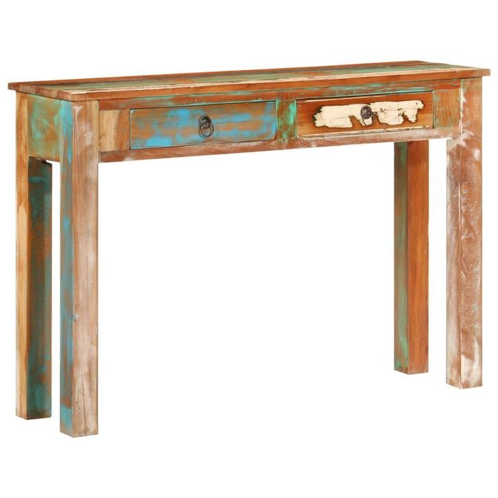 vidaXL Wandtafel 110x30x75 cm massief gerecycled hout, Huis en Inrichting, Tafels | Bijzettafels, Nieuw, Verzenden